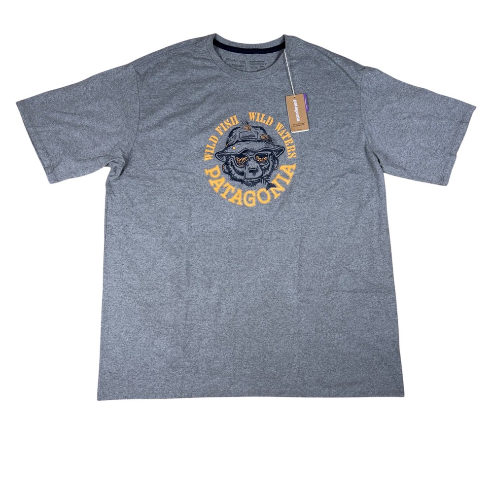 Patagonia Mens Take a Stand Responsibili-Tee Wild Grizzly Gray Shirt 37591 L NEW